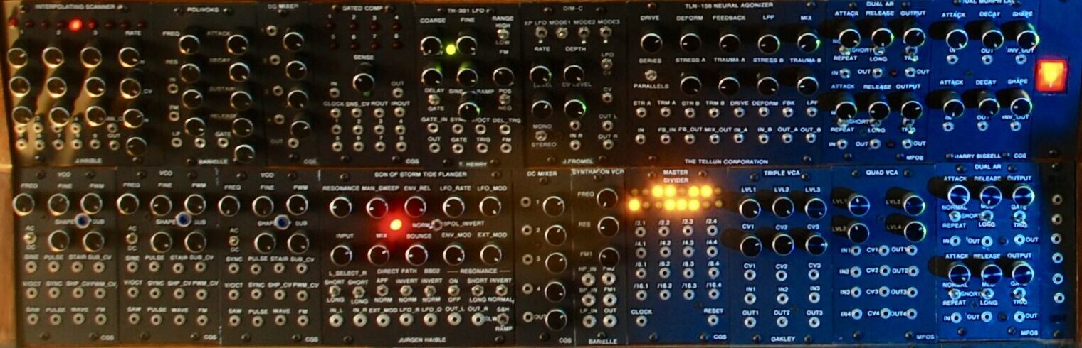 Analog, Modular, Synthesizer, DIY, Large, VCO, VCF, VCA, EG, Phaser, Flanger, Reverb, Sequencer